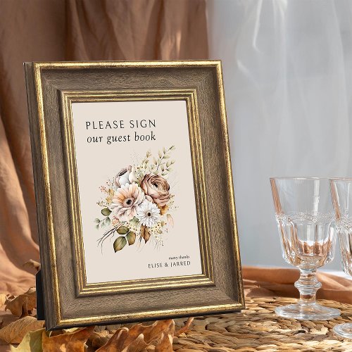 Rustic Fall Floral Please Sign our Guest Book Card