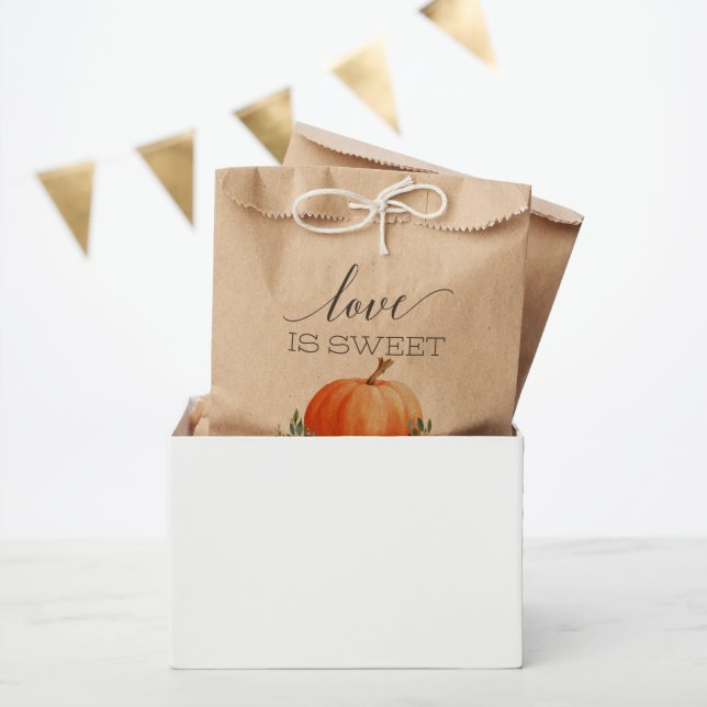 Rustic Fall Floral Pumpkin Favor Bag (Party)