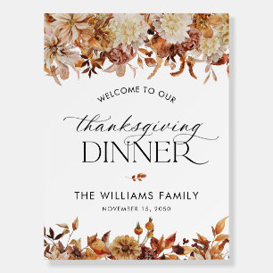 Rustic Fall Floral Thanksgiving Foam Boards