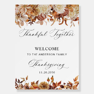 Rustic Fall Floral Thanksgiving Foam Boards