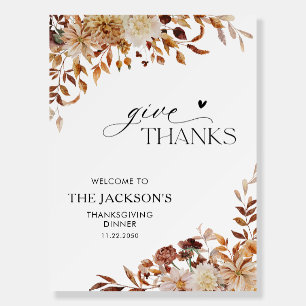 Rustic Fall Floral Thanksgiving Foam Boards