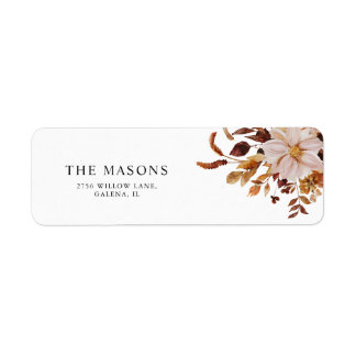 Rustic Fall Floral Thanksgiving Return Address Label
