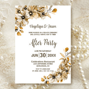 Rustic Fall Floral Wedding After Party Invitation