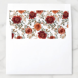 Rustic Fall Floral Wedding Envelope Liner