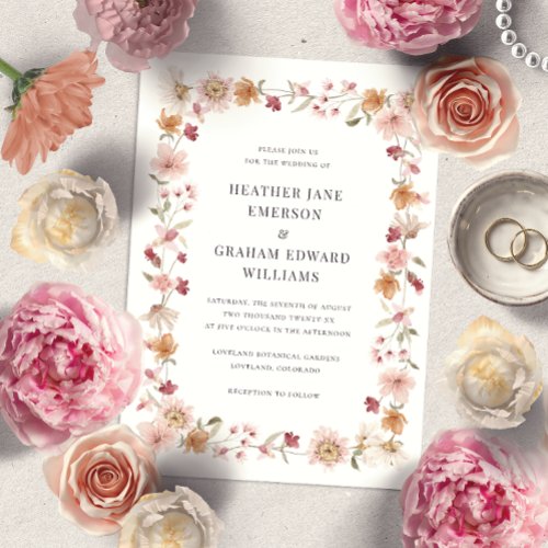 Rustic Fall Floral Wedding Invitation