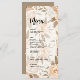 Rustic Fall Floral Wedding Menu