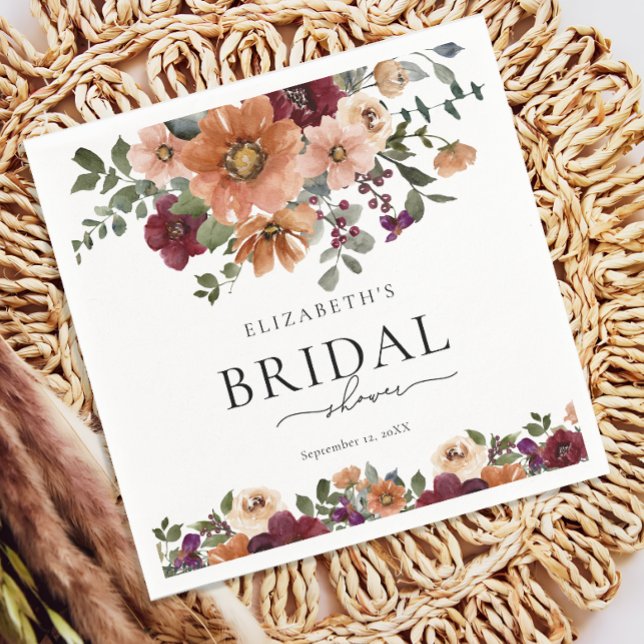 Rustic Fall Floral Wedding Napkins (Creator Uploaded)