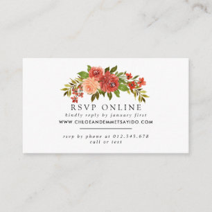 Rustic Fall Floral Wedding Website RSVP Enclosure Card