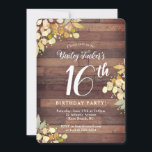 Rustic Fall Florals Gold Dots Sweet 16th Birthday Invitation<br><div class="desc">This design features pretty painted branches and leaves in fall colors with faux gold foil dots on a rustic wood background. Click the customize button for more flexibility in modifying the text or moving the graphics! Variations of this design as well as coordinating products are available in our shop, zazzle.com/store/doodlelulu....</div>