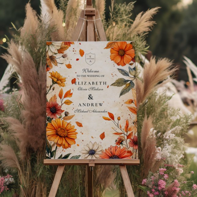 Rustic Fall Flower Wedding Foam Board (Creator Uploaded)