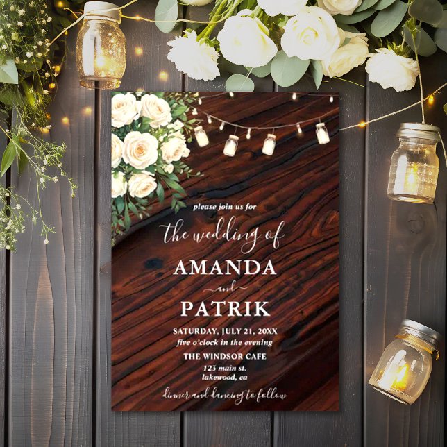 Rustic Fall Flowers Boho Chic Style Wedding Invitation (Creator Uploaded)