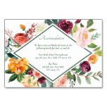 Rustic Fall Flowers Sage Green Accommodation Cards