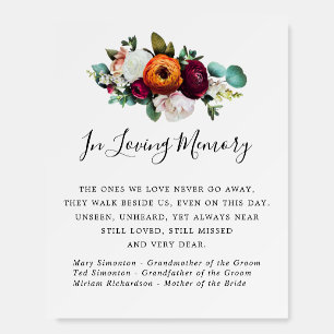 Rustic Fall Flowers Wedding Memorial Foam Board