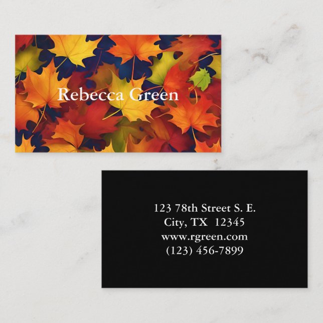 Rustic Fall Foliage Business Card (Front/Back)