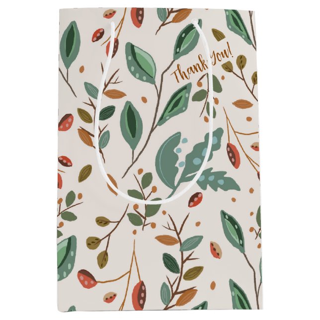 Rustic Fall Foliage  Medium Gift Bag (Front)