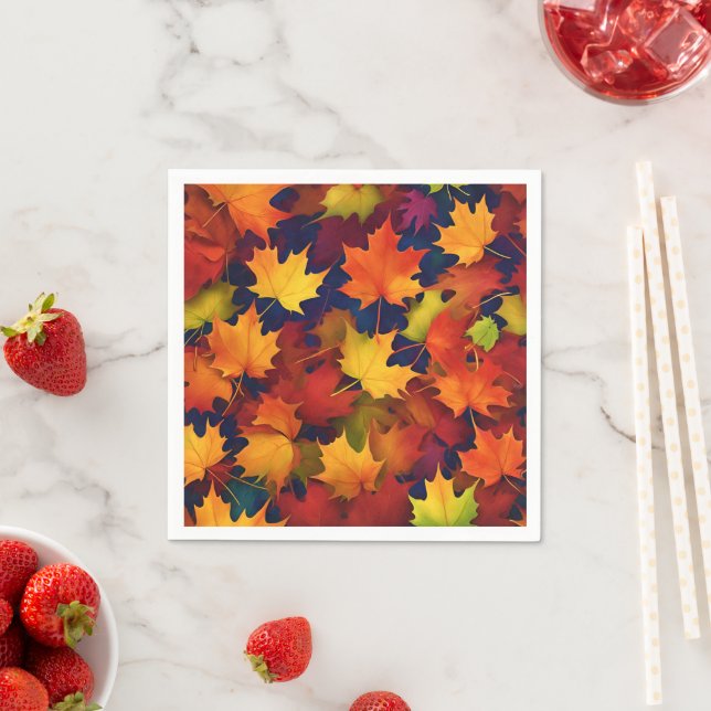 Rustic Fall Foliage Napkins (Insitu)
