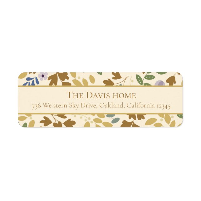 Rustic Fall Foliage Pattern Label (Front)