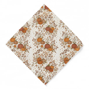Rustic Fall Foliage & Pumpkins Pocket Square Bandana