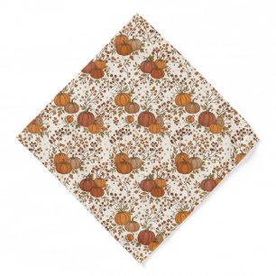 Rustic Fall Foliage & Pumpkins Pocket Square Bandana