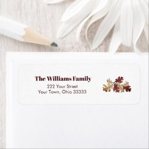 Rustic Fall Foliage Thanksgiving Return Address Label