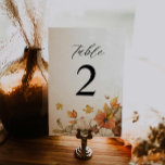 Rustic Fall Foliage Wedding Table Number<br><div class="desc">Rustic Fall Foliage Wedding Table Number Featuring vibrant leaves and rustic details that’ll charm your guests. All Text is Editable - Click the "Customize Further" button to edit. Matching items in our store Cava party design</div>