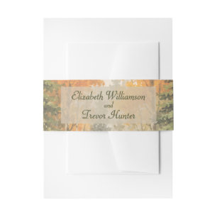 Rustic Fall Forest Names Invitation Belly Band