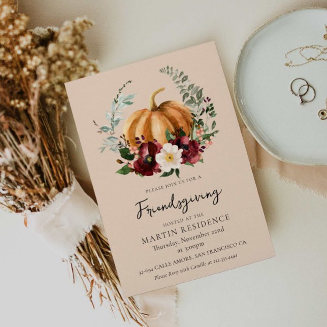 Rustic Fall Friendgiving Dinner Invitation (Creator Uploaded)