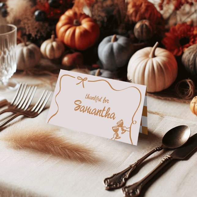 Rustic Fall Friendsgiving Dinner Table Place Cards (Creator Uploaded)