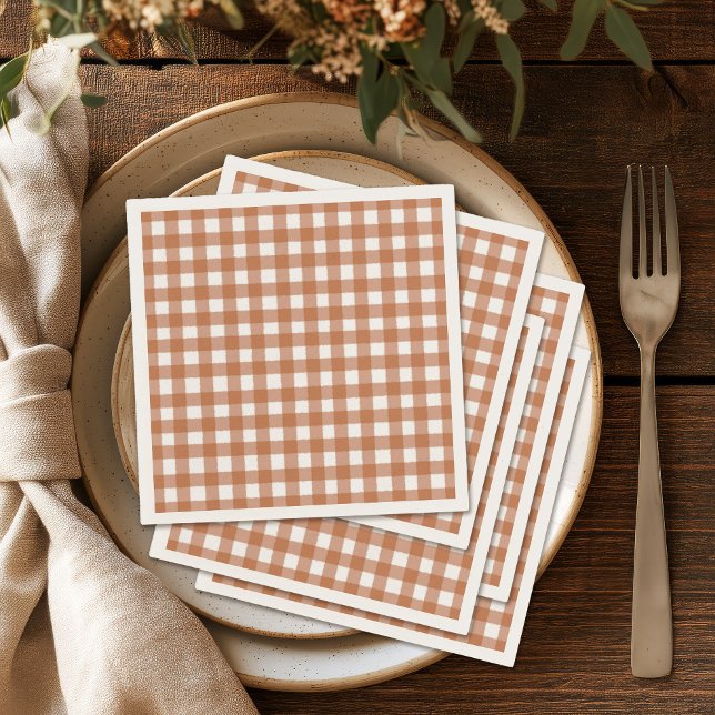Rustic Fall Gingham Dinner Party Napkins (Creator Uploaded)