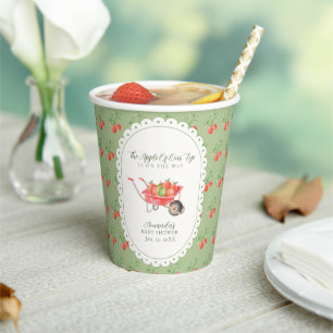 Rustic Fall Harvest Apple Of Our Eye Baby Shower Paper Cups