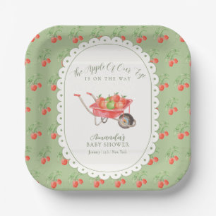 Rustic Fall Harvest Apple Of Our Eye Baby Shower Paper Plates