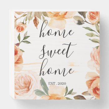 Rustic Fall Home Sweet Home Wooden Box Sign by LittleBayleigh at Zazzle