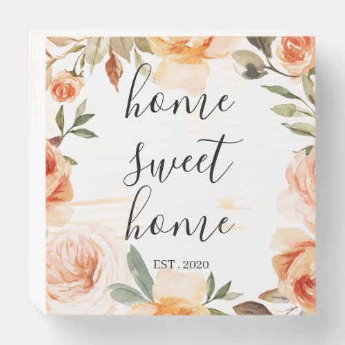Rustic Fall Home Sweet Home Wooden Box Sign