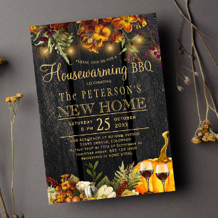 Rustic fall housewarming invitation