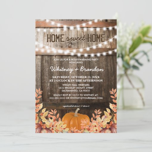 Rustic Fall Housewarming Party Invitation | Zazzle