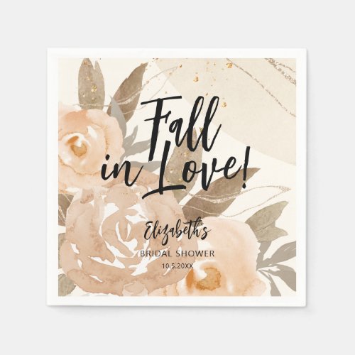 Rustic Fall in Love Autumn Flowers Napkins