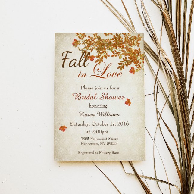 Rustic Fall in Love Bridal Shower Invitation (Creator Uploaded)