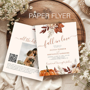 Rustic fall in love BUDGET wedding invitation Flyer