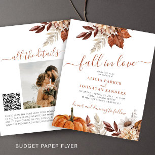 Rustic fall in love BUDGET wedding invitation Flyer
