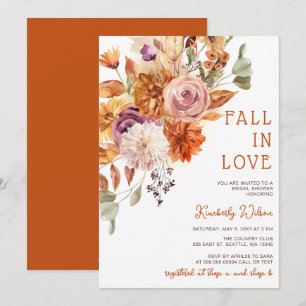 Rustic Fall in Love Fall Bridal Shower Invitation