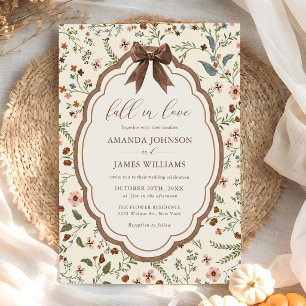 Rustic Fall in Love Floral Wedding Invitation