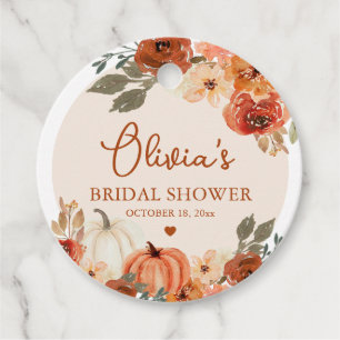 Rustic Fall in Love Pumpkin Autumn Bridal Shower Favor Tags