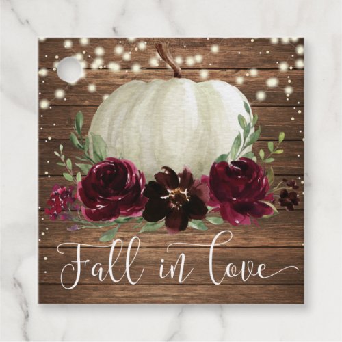 Rustic Fall in Love Pumpkin Thank You Favor Tag