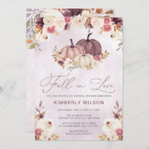 Rustic Fall in Love Pumpkins Fall Bridal Shower Invitation