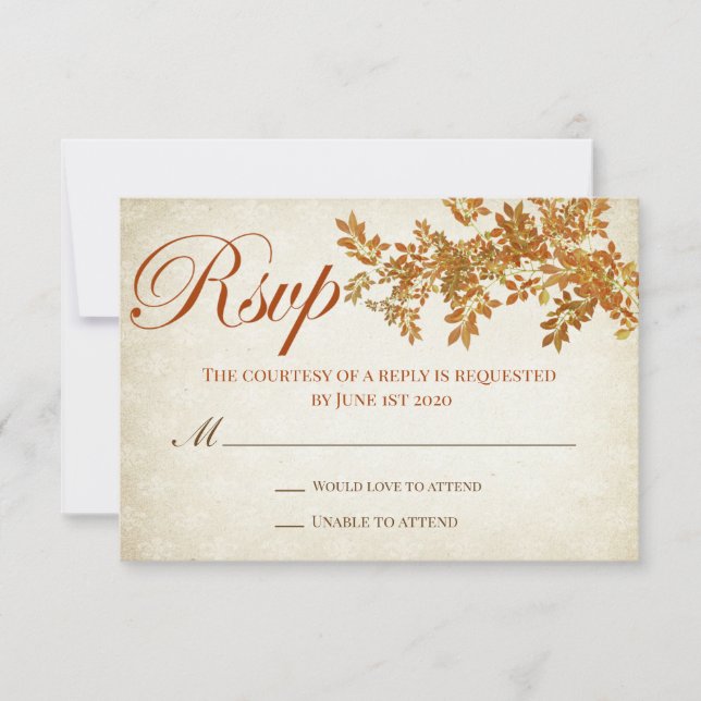 Rustic Fall in Love RSVP Card (Front)