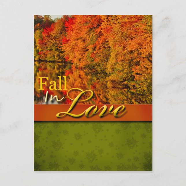 Rustic Fall In Love Wedding Postcard (Front)