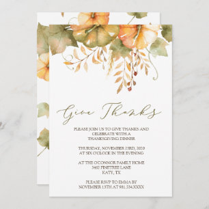 Rustic Fall Invite Thanksgiving Invitation