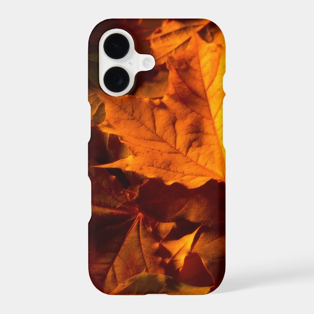 Rustic Fall Leaves Autumn Foliage Photo iPhone Case (Back)