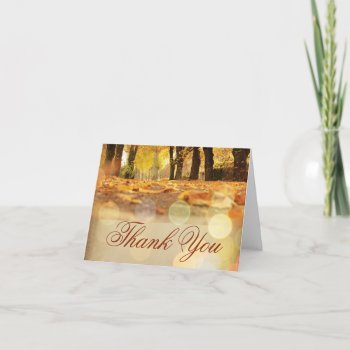 Rustic Fall Leaves Autumn Thank You Cards by WillowTreePrints at Zazzle