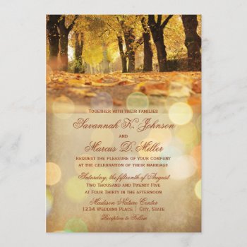Rustic Fall Leaves Autumn Wedding Invitations by WillowTreePrints at Zazzle